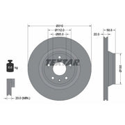 Textar 2 x Externally Vented Rear Brake Discs 92160603-x2