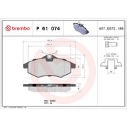 Brembo 4 x Front Brake Pad Set fits Citroën C2 2003-2012 1.1 1.4