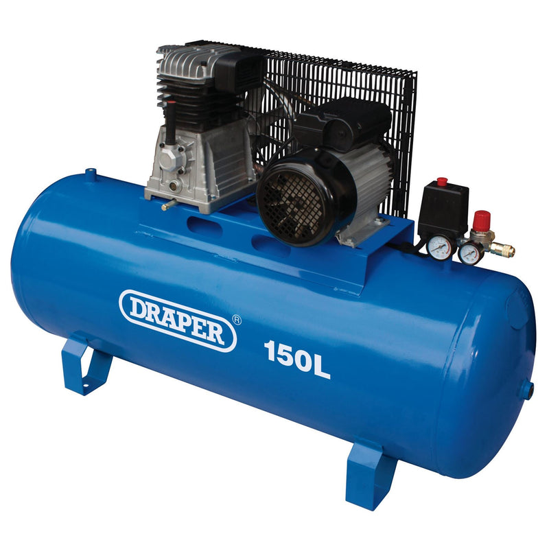 Draper Stationary Belt-Driven Air Compressor, 150L, 2.2kW 55304 Draper - Dynamic Drive