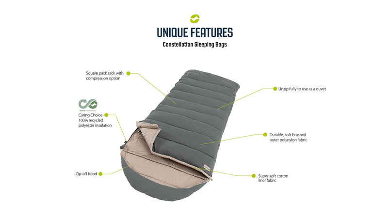 Outwell Constellation Green Single Sleeping Bag Outwell - Dynamic Drive