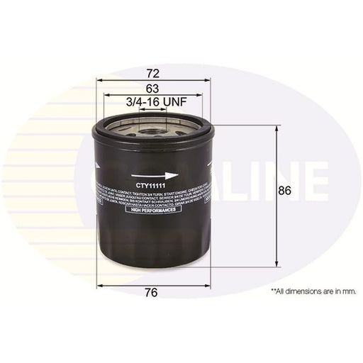 Comline Engine Oil Filter fits Lexus Es 2001-2006 3.0