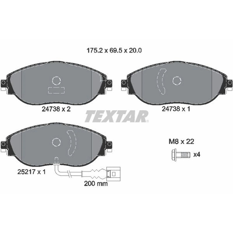 Textar Front Brake Pad Set 2473801