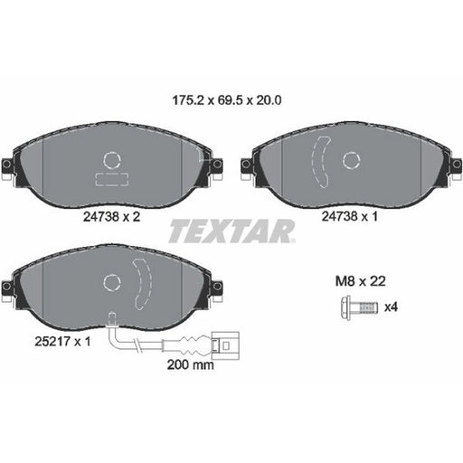Textar Front Brake Pad Set 2473801