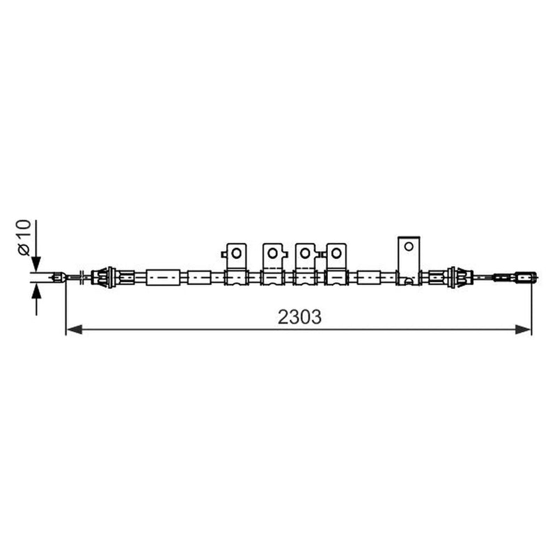 Bosch Handbrake Cable Rear fits Fiat Freemont 2011-2015 2.0 2.4 3.6