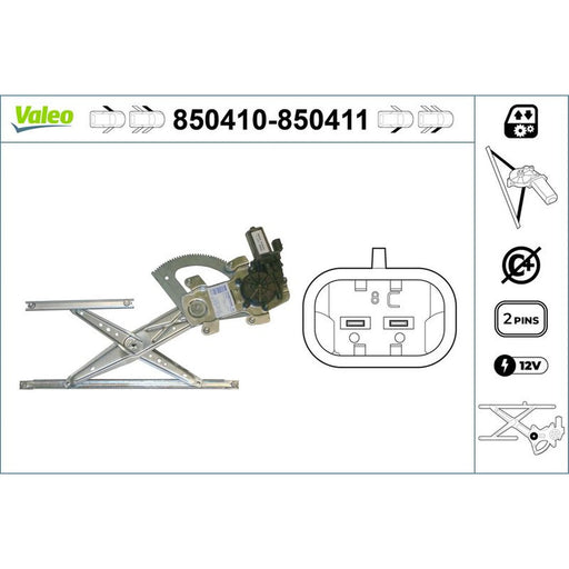 Valeo Electric Window Regulator Lifter Right Front 850411