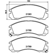 Mintex Front & Rear Pads fits Mitsubishi Outlander III 2012-2022 2.0 2.2 2.4