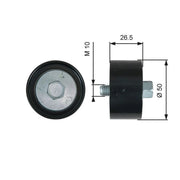 Gates V-Ribbed Belt Deflection/Guide Pulley T36537
