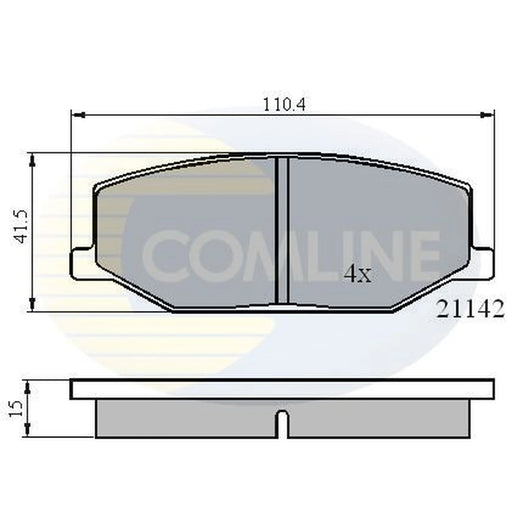 Comline 4 x Front Brake Pad Set fits Mazda Az Offroad 1998 on 0.7