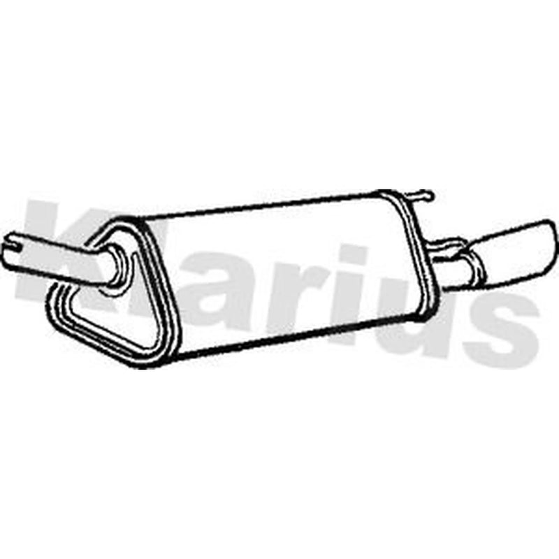 Klarius Box With Tail Pipe Rear fits Opel Tigra 1994-2000 1.4 1.6
