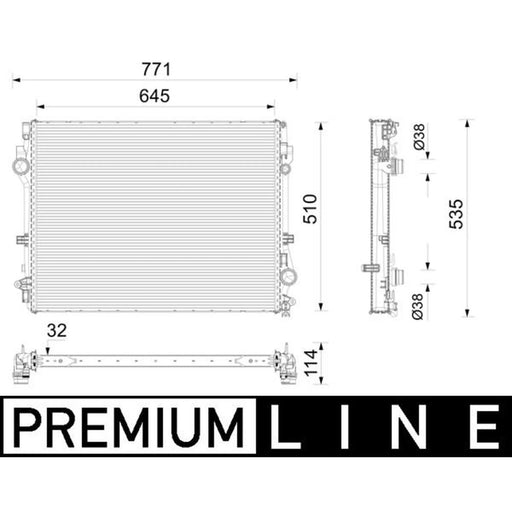 Mahle Engine Radiator fits Mercedes-Benz S-Class 2020-2023