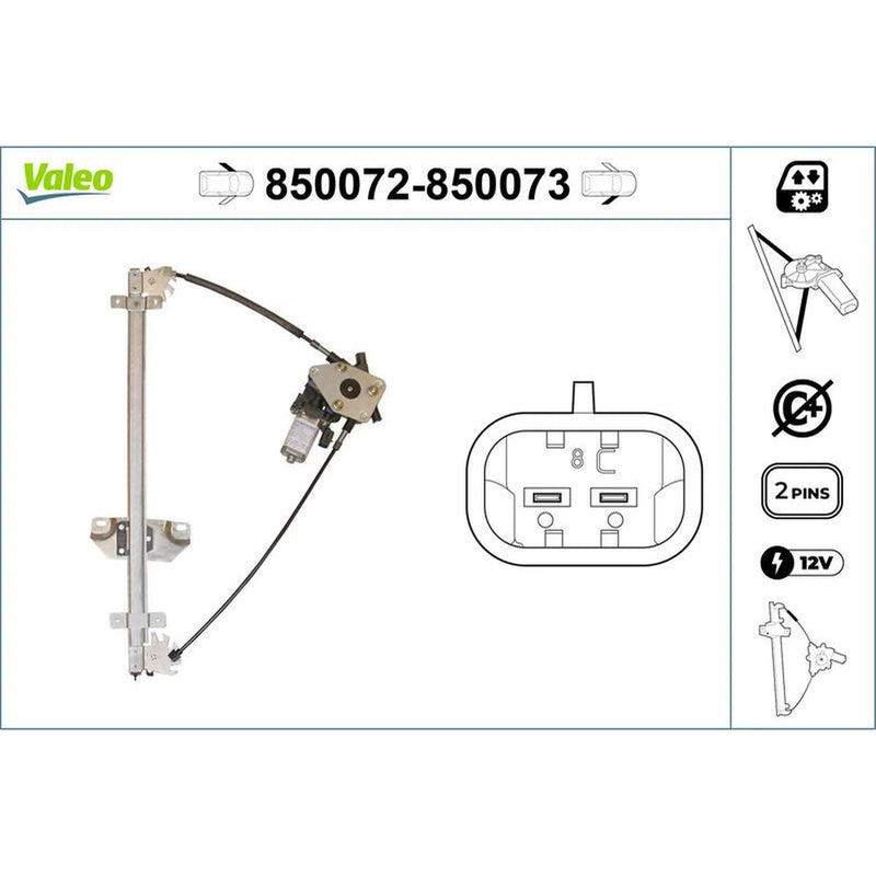 Valeo Electric Window Regulator Lifter Right Front 850073