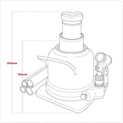 Sealey Low Profile Telescopic Bottle Jack 20 Tonne BJ20LE Sealey - Dynamic Drive
