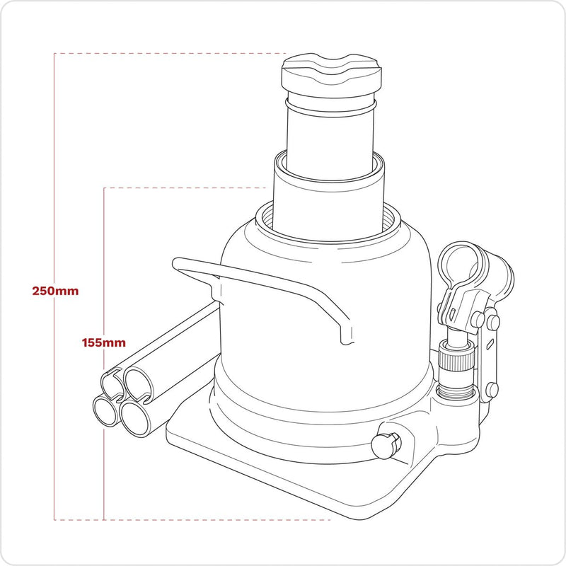 Sealey Low Profile Telescopic Bottle Jack 20 Tonne BJ20LE Sealey - Dynamic Drive