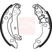 Apec Brake Shoe Set Axle Kit fits Ford Fiesta 1995-2002 1.0 1.25 1.3 1.4 1.8