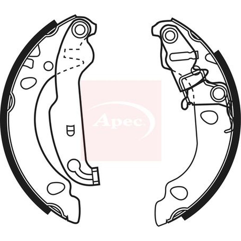 Apec Brake Shoe Set Axle Kit fits Ford Fiesta 1995-2002 1.0 1.25 1.3 1.4 1.8