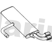 Klarius Box With Tail Pipe Rear fits Seat Leon 2014-2020 1.4