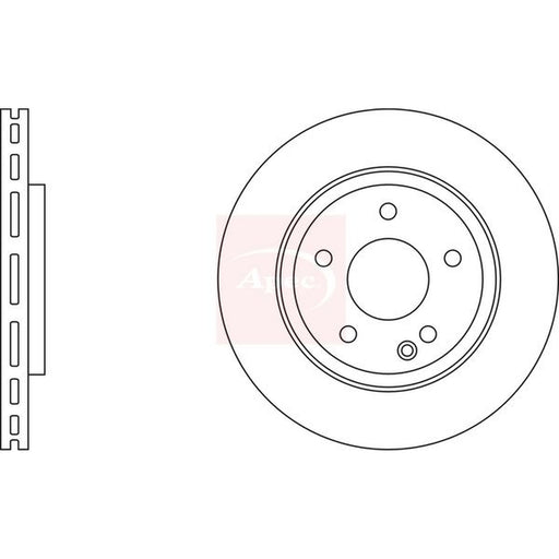 Apec 2 x Vented Brake Discs fits Mercedes-Benz A-Class 1999-2004