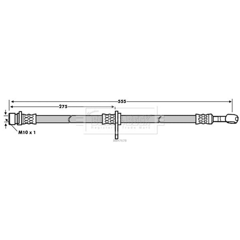 Borg & Beck Brake Hydraulic Hose Line outer BBH7678