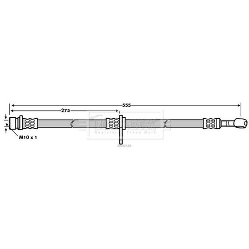 Borg & Beck Brake Hydraulic Hose Line outer BBH7678