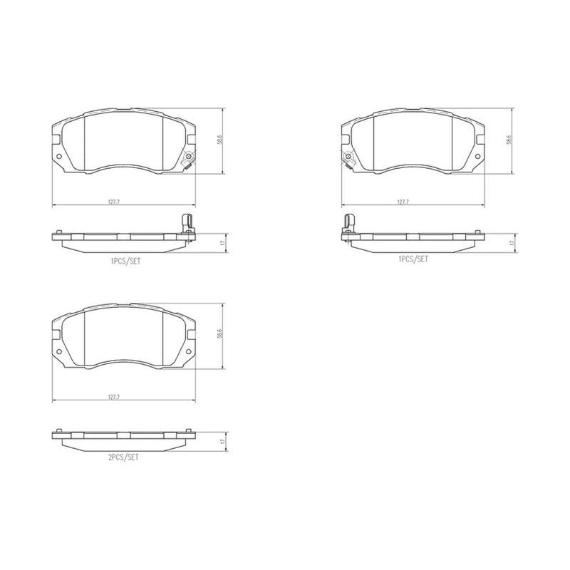 Brembo 4 x Front Brake Pad Set fits Subaru Impreza 1994-2000 2.0
