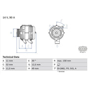 Bosch Car Alternator 12V 0 986 049 121