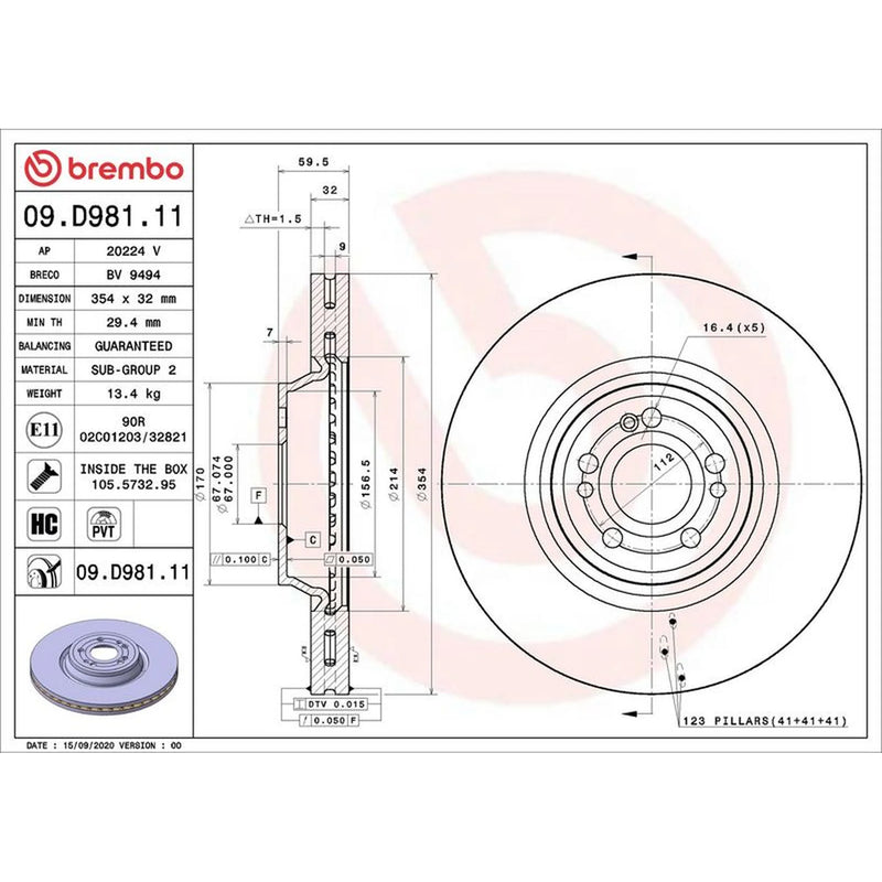 Brembo Front & Rear Brake Discs & Pads fits Mercedes-Benz Gle 2018-2023