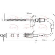 Apec Handbrake Cable Right Rear fits Ford Transit 2000-2014 2.0 2.2 2.3