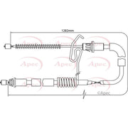 Apec Handbrake Cable Right Rear CAB1181