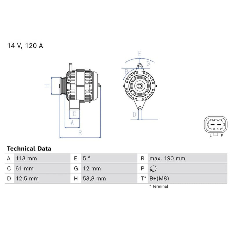 Bosch Car Alternator 12V 0 986 084 880