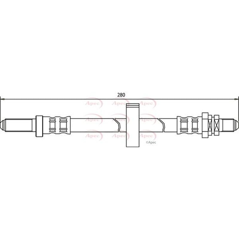 Apec Brake Hydraulic Hose Line Rear Right fits Ford Escort 1985-1990
