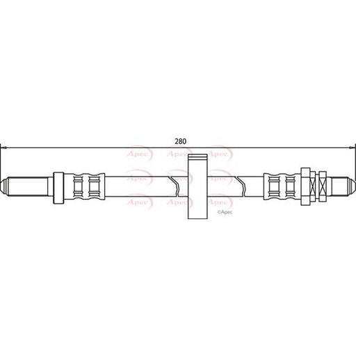 Apec Brake Hydraulic Hose Line Rear Right fits Ford Escort 1985-1990