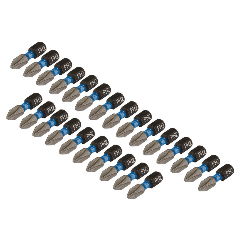 Draper Expert Cross Slot/PH Type Impact Screwdriver Bits, No.2 x 25mm, 1/4" Hex - image 1