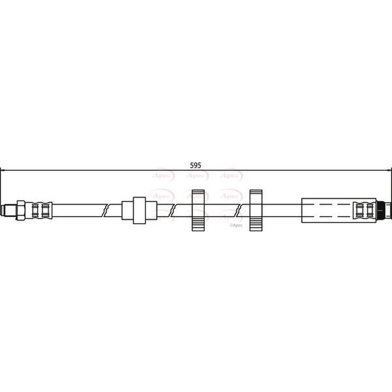 Apec Brake Hydraulic Hose Line Front fits Peugeot 607 2000-2006 2.0 2.2