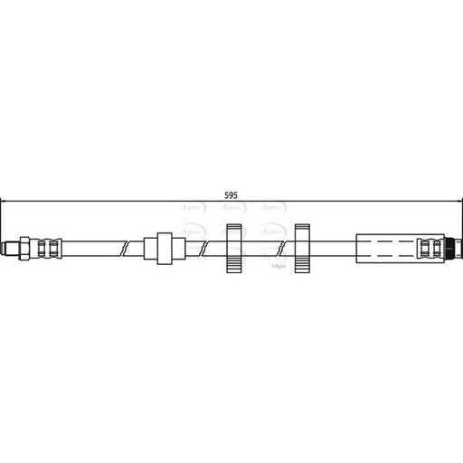 Apec Brake Hydraulic Hose Line Front fits Peugeot 607 2000-2006 2.0 2.2
