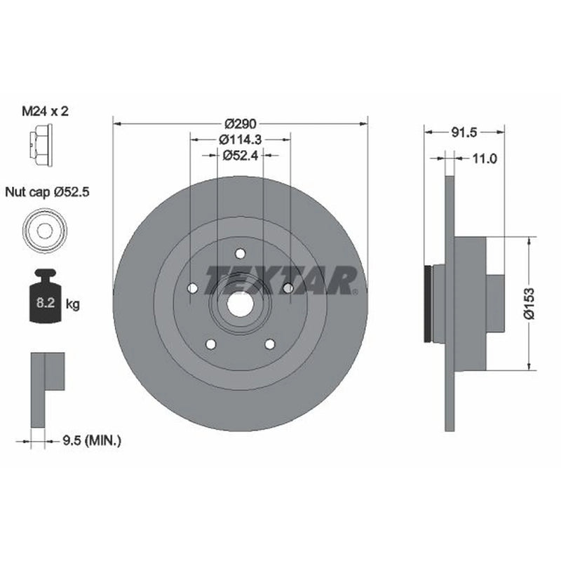 Textar Rear Brake Discs 92316503-x2