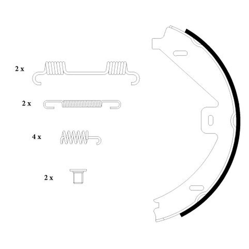 Mintex Parking Brake Shoe Set fits Mercedes-Benz C-Class 2011-2012 204.377