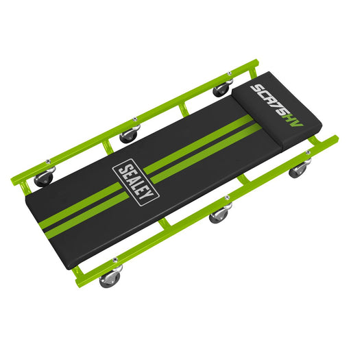 Sealey 36" Deluxe American-Style Creeper with Steel Frame & 6 Wheels Hi-Vis Gree Sealey - Dynamic Drive