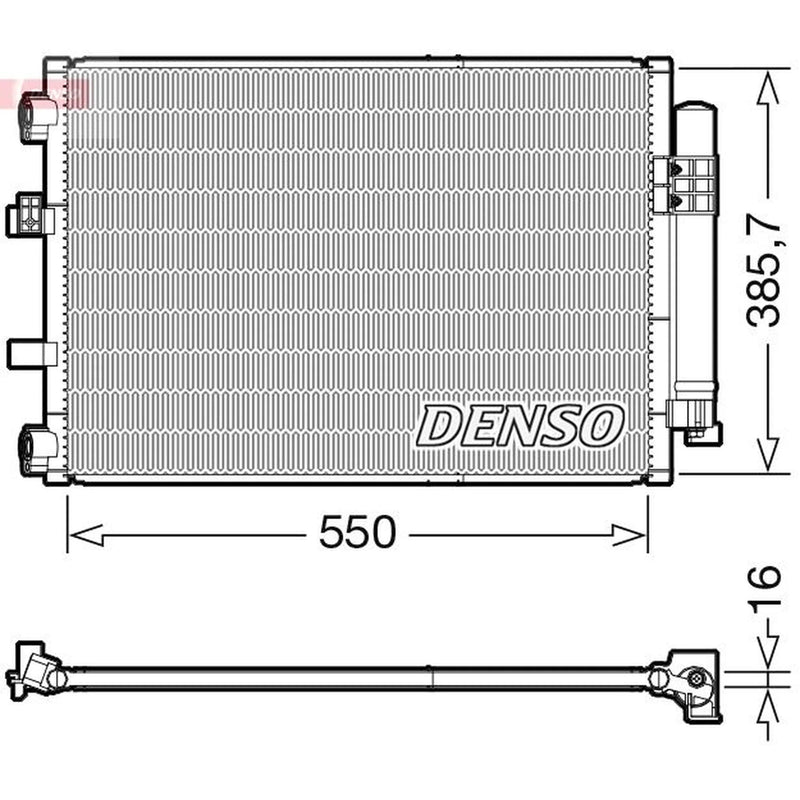 Denso Air Conditioning Condenser fits Ford C-Max II 2012-2019 1.0