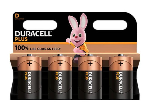 Duracell D Cell +100% Plus Power Batteries (Pack 4) Duracell - Dynamic Drive