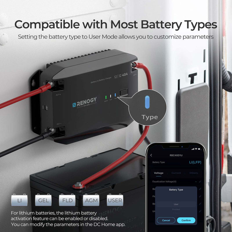 Renogy 12V 40A DC to DC Battery Charger Dyna-mo Solar - Dynamic Drive