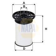 NAPA Fuel Filter Element fits Alfa Romeo Giulia 2015 on 2.2