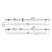 Apec Handbrake Cable Left Rear fits Ford Grand C-Max 2010-2019 1.0 1.5 1.6 2.0