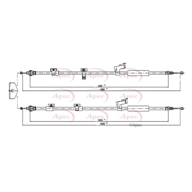 Apec Handbrake Cable Left Rear fits Ford Grand C-Max 2010-2019 1.0 1.5 1.6 2.0