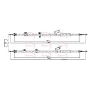 Apec Handbrake Cable Right Rear CAB1613
