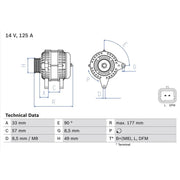 Bosch Car Alternator 12V 0 986 080 270