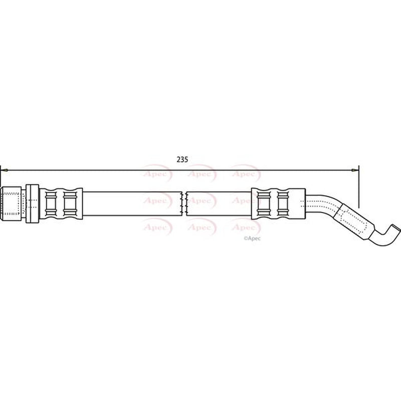 Apec Brake Hydraulic Hose Line Rear fits Toyota Corolla 2001-2007
