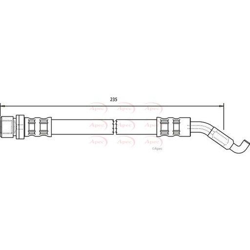 Apec Brake Hydraulic Hose Line Rear fits Toyota Corolla 2001-2007