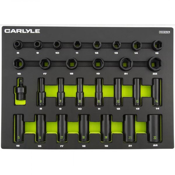 Carlyle Tools 29Pc 3/8 Drive 6 Point Impact Socket Set 8 To 22mm - image 1