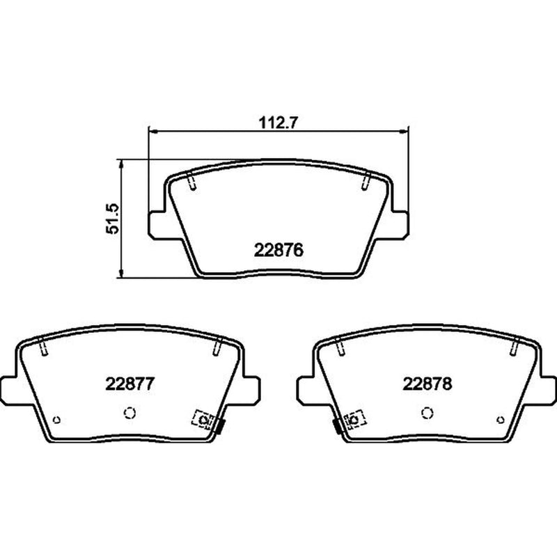 DON Rear Brake Pad Set fits Hyundai I30 2017 on 2.0