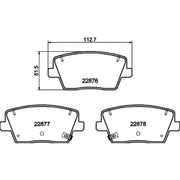 Mintex Rear Brake Pad Set fits Hyundai I30 2017 on 2.0